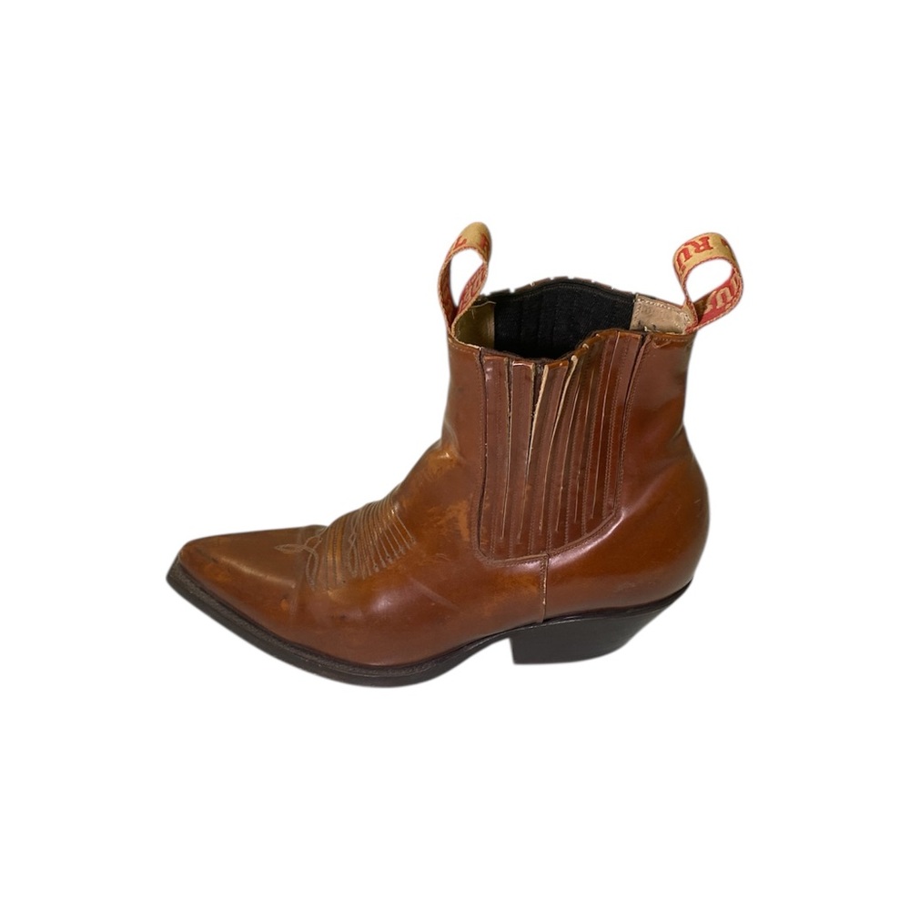 Vintage Brown Rudel Botines Boots Mens  Size 7.5 / Women's 9 Wedge Heel Pull On